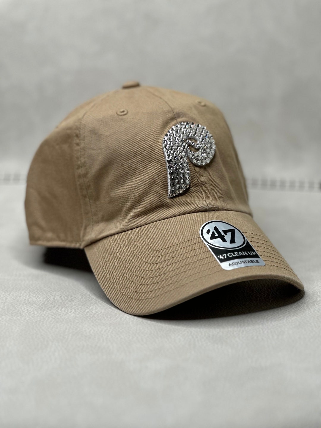 Khaki PHI Phillies Bling Hat Crystals Sports Hat Philadelphia Womens ...