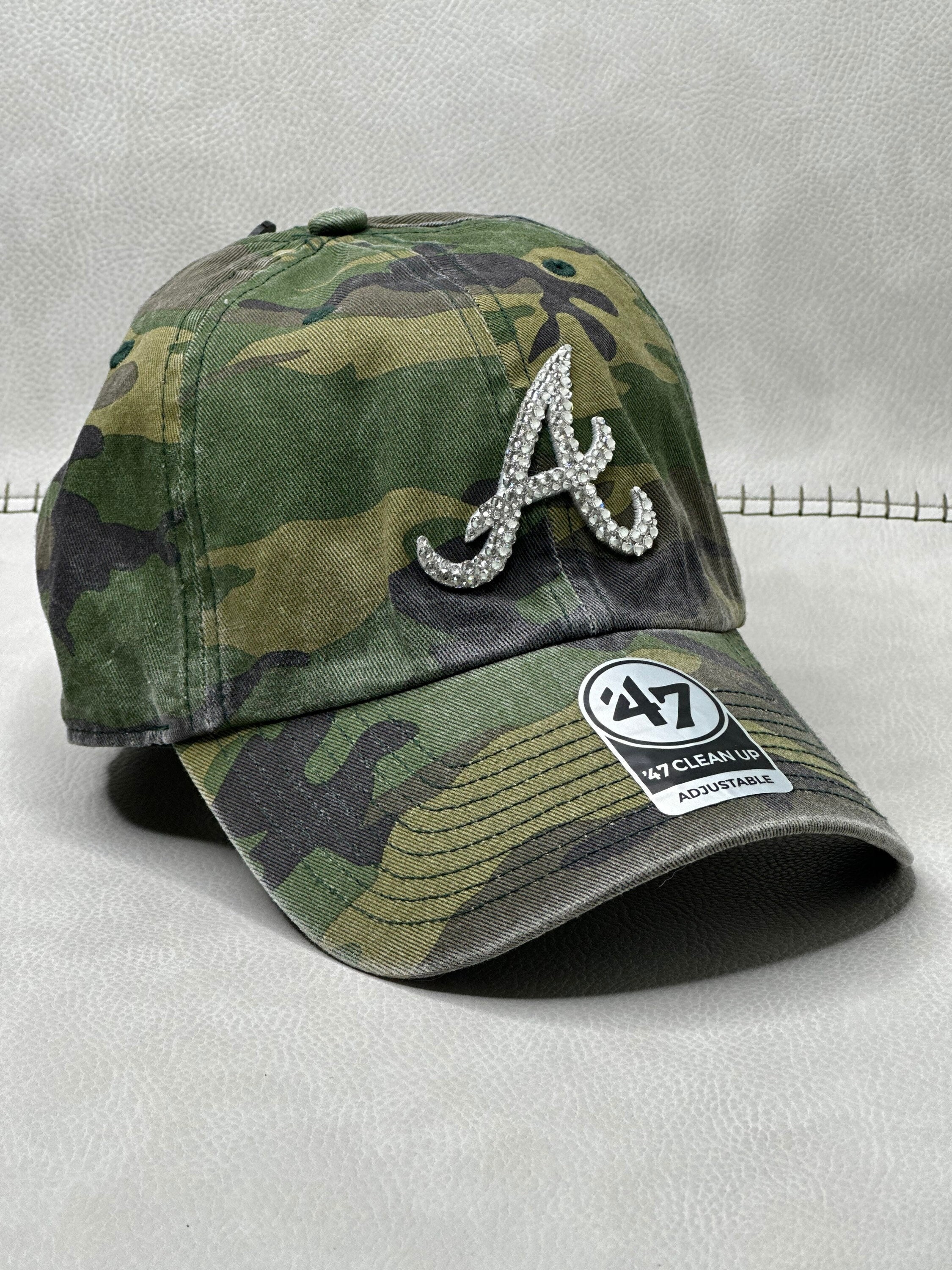 Navy ATL Braves Bling Hat swarovski Crystals Braves Sparkle Hat