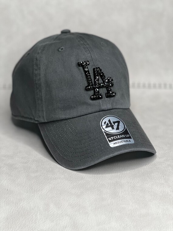 Dark Gray \u0026 Black LA Dodgers Bling Hat 