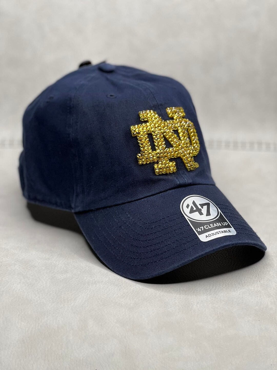 Navy & Gold Notre Dame Bling Hat swarovski Crystals Notre Dame Sparkle