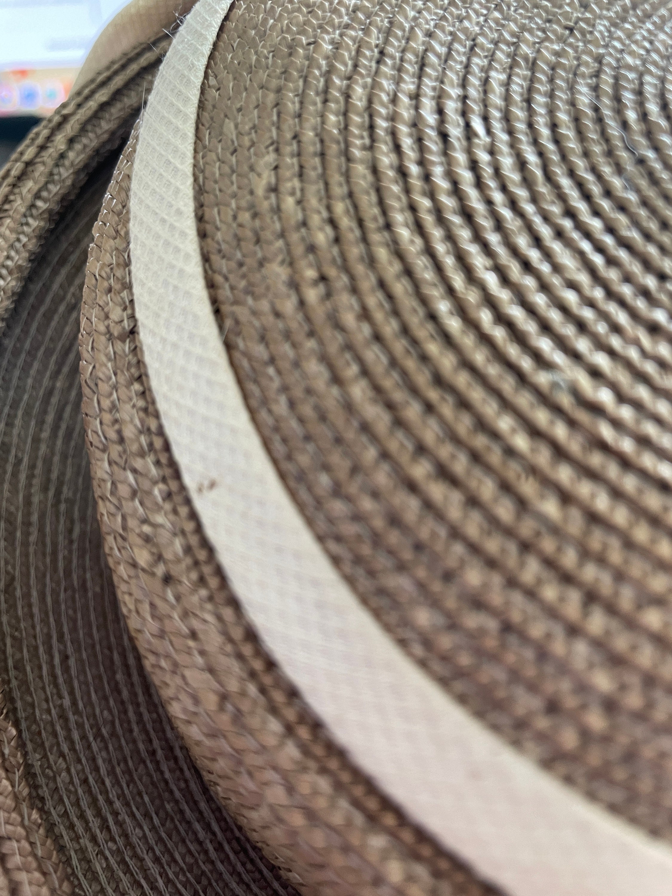 1950s Donnybrook New York Brown/beige Straw Vintage Bumper Brim Hat