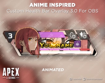 Anime Girl Animated - Apex Legends Custom Health Bar 3.0 Overlay For Streaming on Youtube, Twitch, OBS & SLOBS