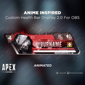 Anime Animated - Apex Legends Custom Health Bar 2.0 Overlay For Streaming on Youtube, Twitch, OBS & SLOBS