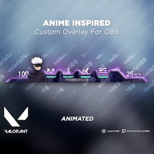 Anime Animated - Valorant Custom Overlay For Streaming on Youtube, Twitch, Kick OBS & SLOBS