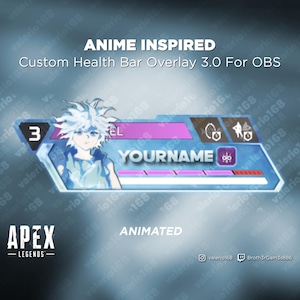 Anime-animiert – Benutzerdefinierte Lebensanzeige 3.0 für Apex Legends zum Streamen auf YouTube, Twitch, OBS & SLOBS