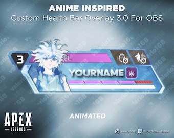 Anime Animated - Apex Legends Custom Health Bar 3.0 Overlay For Streaming on Youtube, Twitch, OBS & SLOBS