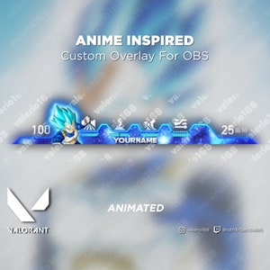 Anime Animated - Valorant Custom Overlay For Streaming on Youtube, Twitch, Kick OBS & SLOBS