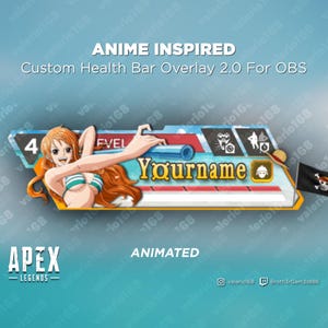 Anime Girl Animated - Apex Legends Custom Health Bar 2.0 Overlay For Streaming on Youtube, Twitch, OBS & SLOBS