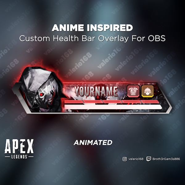 Anime Animated - Apex Legends Custom Health Bar Overlay For Streaming on Youtube, Twitch, OBS & SLOBS