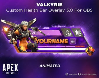 Valkyrie Animated - Apex Legends Custom Health Bar Overlay 2.0 For Streaming on Youtube, Twitch, OBS & SLOBS