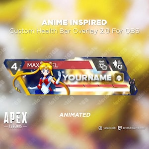 Anime Girl Animated - Apex Legends Custom Health Bar 2.0 Overlay For Streaming on Youtube, Twitch, OBS & SLOBS
