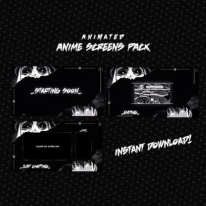 Animated Anime Screens Streaming Pack Overlay | For obs/slobs | For Streaming on Twitch, Youtube and Kick | (INSTANT DOWNLOAD