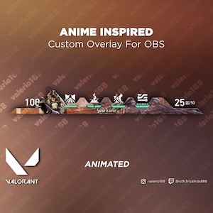 Anime Animated - Valorant Custom Overlay For Streaming on Youtube, Twitch, Kick OBS & SLOBS