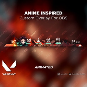 Anime Animated - Valorant Custom Overlay For Streaming on Youtube, Twitch, Kick OBS & SLOBS