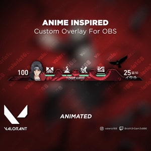 Anime Animated - Valorant Custom Overlay For Streaming on Youtube, Twitch, Kick OBS & SLOBS