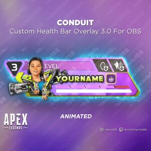 Conduit Animated - Barra de salud personalizada 3.0 de Apex Legends para transmisiones en YouTube, Twitch, OBS y SLOBS