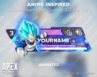 Anime Animated - Apex Legends Custom Health Bar 3.0 Overlay For Streaming on Youtube, Twitch, OBS & SLOBS