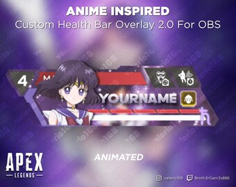 Anime Girl Animated - Apex Legends Custom Health Bar Overlay For Streaming on Youtube, Twitch, OBS & SLOBS