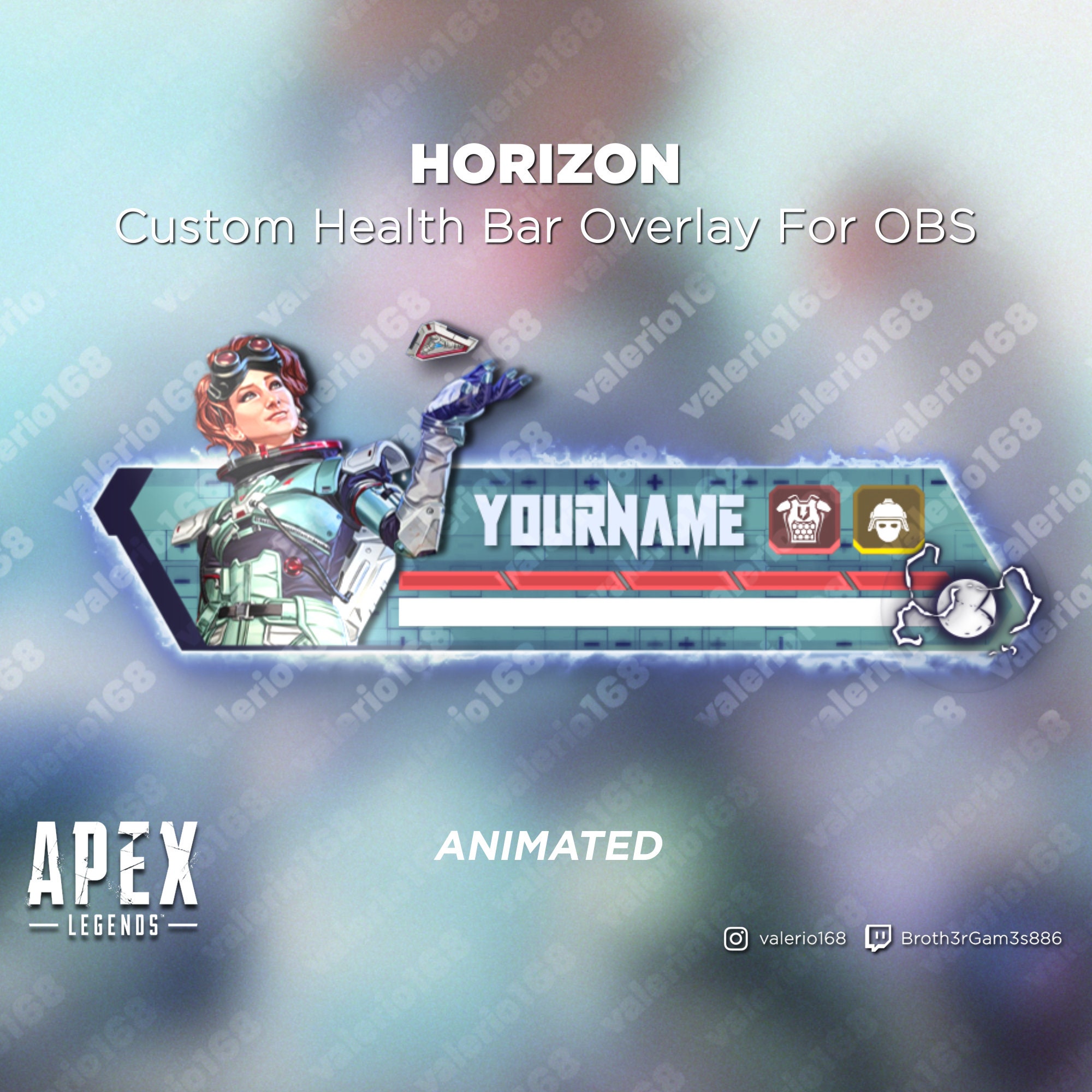 Horizon Animated Apex Legends Custom Health Bar Overlay for Streaming