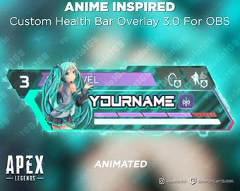 Anime Girl Animated - Apex Legends Custom Health Bar 2.0 Overlay For Streaming on Youtube, Twitch, OBS & SLOBS