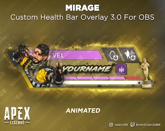 Mirage Animated - Apex Legends Custom Health Bar 3.0 Overlay For Streaming on Youtube, Twitch, OBS & SLOBS
