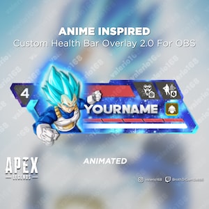 Anime Animated - Apex Legends Custom Health Bar 2.0 Overlay For Streaming on Youtube, Twitch, OBS & SLOBS