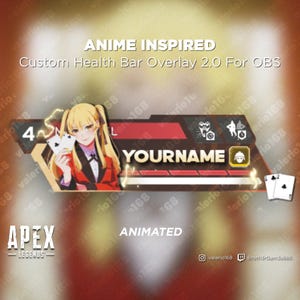Anime Girl Animated - Apex Legends Custom Health Bar 2.0 Overlay For Streaming on Youtube, Twitch, OBS & SLOBS