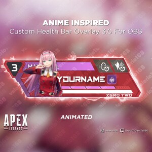 Anime Girl Animated - Apex Legends Custom Health Bar 3.0 Overlay For Streaming on Youtube, Twitch, OBS & SLOBS