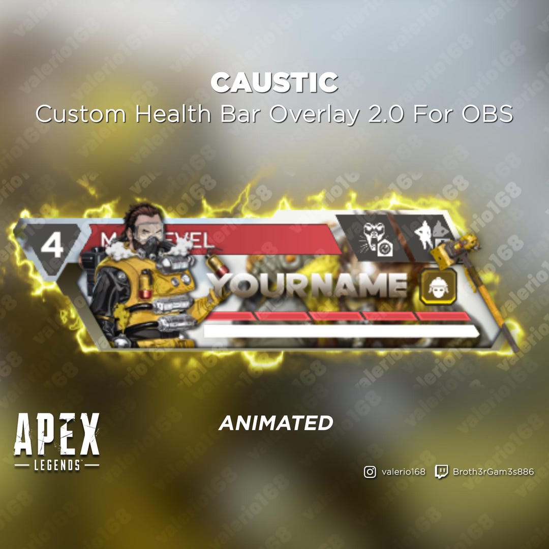 Caustic Animated - Apex Legends Custom Health Bar 2.0 Overlay for ...