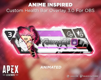 Anime Animated - Apex Legends Custom Health Bar 3.0 Overlay For Streaming on Youtube, Twitch, OBS & SLOBS