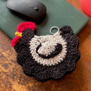 Modèle pdf de porte-monnaie poulet au crochet