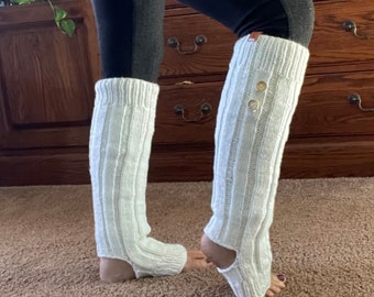 Easy Knit Ribbed Yoga Leg Warmers PDF pattern