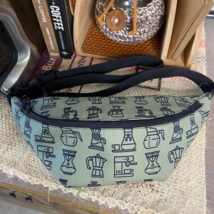 Coffee Themed Fanny Pack - Green