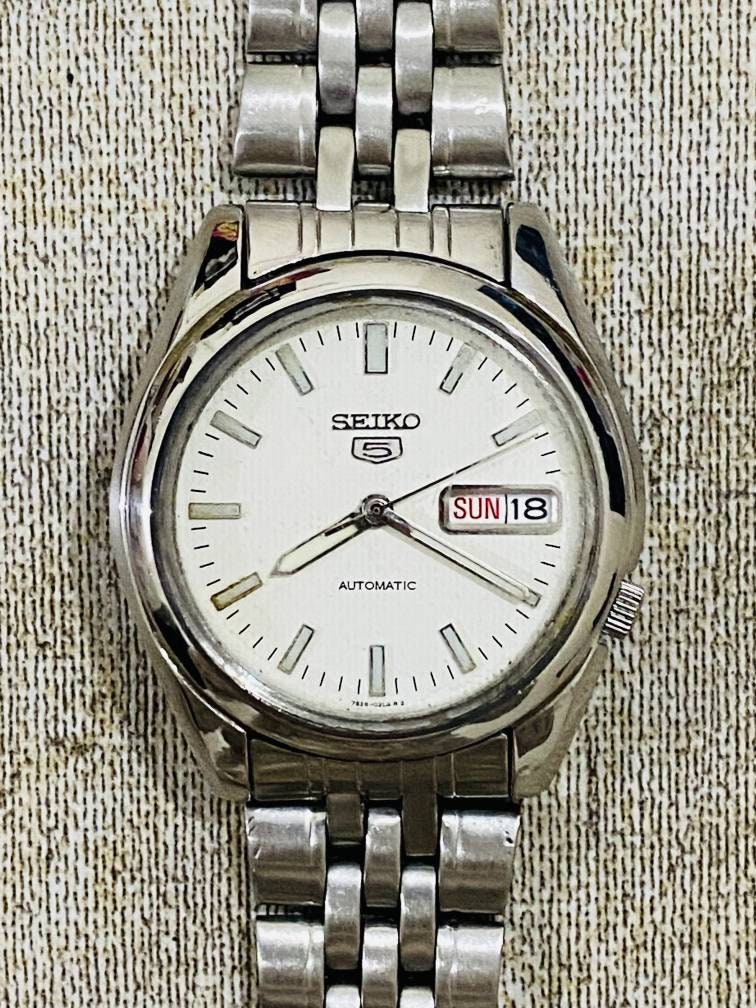 Vintage 1980s Seiko 5 Date/day Mechanical Automatic White Dial - Etsy