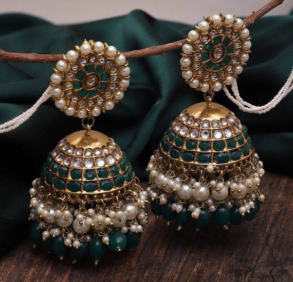 ZEVAR I Kundan Earrings With Mangtika For Women/Girls – Zevar