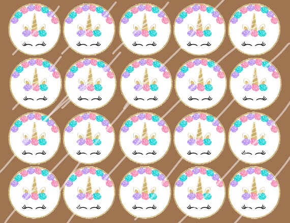 unicorn cupcake toppers printable png instant download top etsy finland