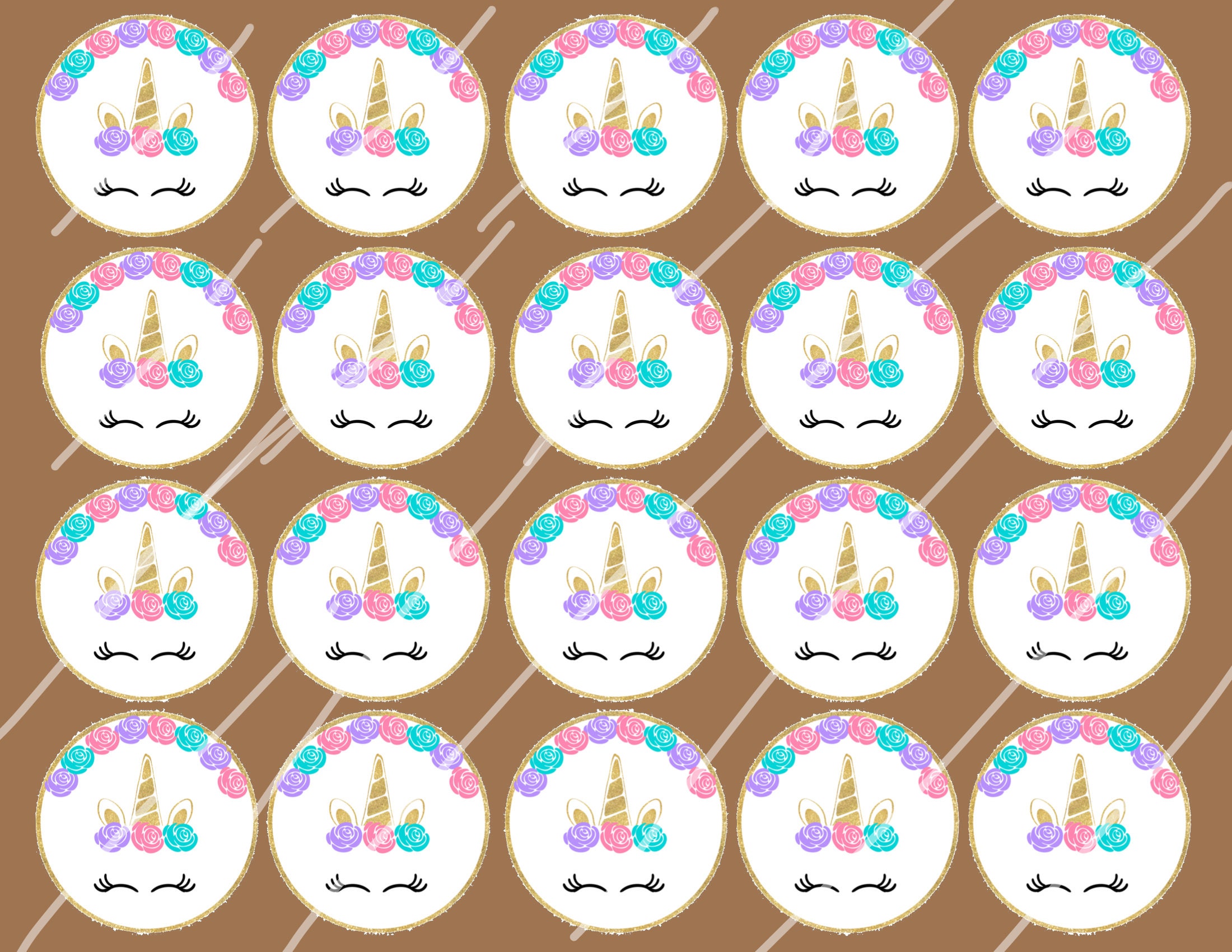 Unicorn Cake Topper Printable Template