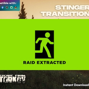 Animated Twitch YouTube Stinger Transition | Raid Extracted Exit Escape From Tarkov | 1440p Overlay