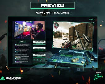Delta Force Animated Twitch Live Streaming Screen Layout