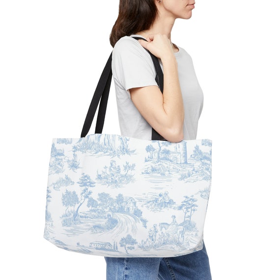 Blue Toile De Jouy Weekender Tote Bag Etsy