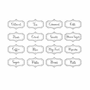 Digital Pantry Labels - 16 High Quality Files - Digital Download