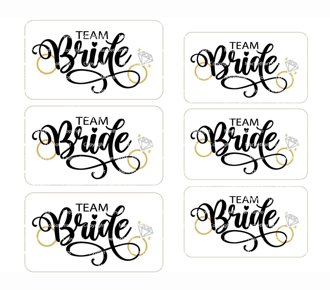 Team Bride Swirl Digital Download Stickers - Etsy