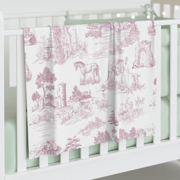 Pink Toile De Jouy Etsy