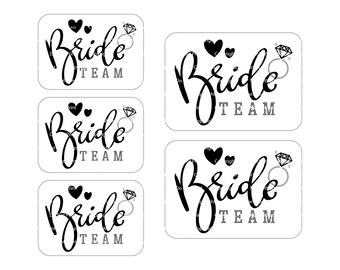 Bride Team Digital Download Stickers High Resolution Jpeg and PNG