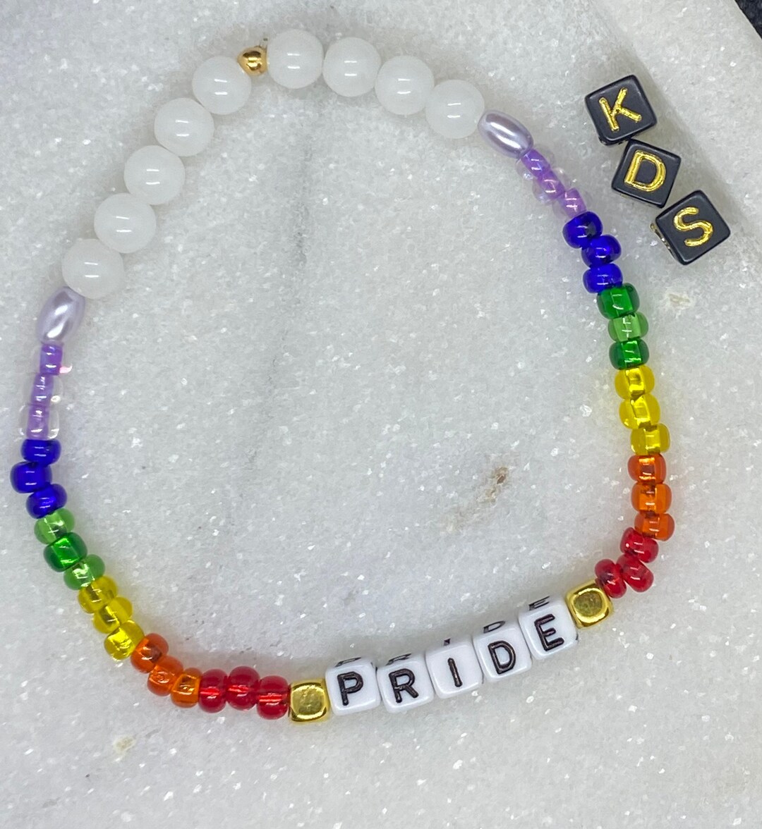 Pride Bracelet With Rainbow Flag Beads - Etsy