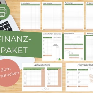 Financial planner package for printing / budget planner / household book / German