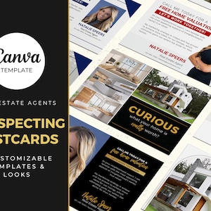 Postal de prospección inmobiliaria: plantilla editable, inmobiliaria, plantillas para agentes inmobiliarios, descarga digital, imprimible, plantilla comercial de Canva