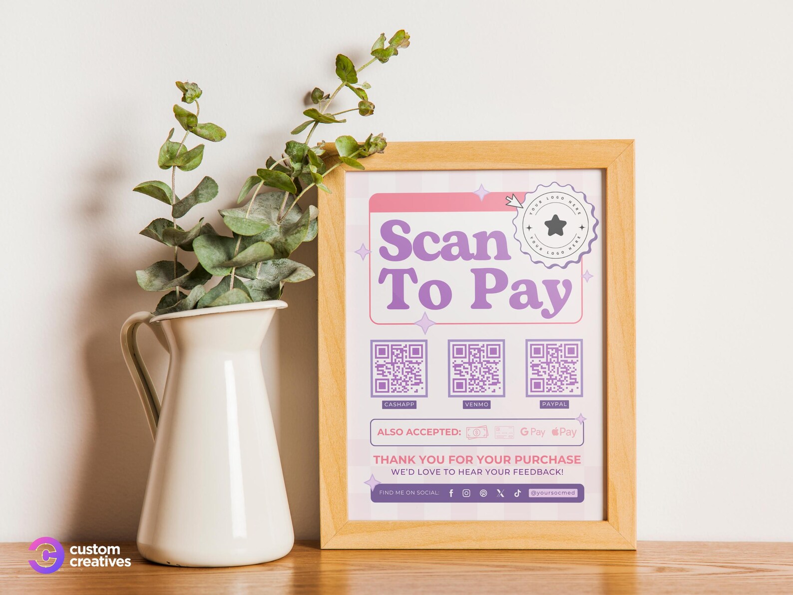 Scan to Pay Template Sign, Ways to Pay Template, QR Code Template ...