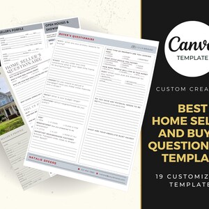 Real Estate Home Buyer & Seller Questionnaires, Realtor Real Estate Marketing Templates, Editable Canva Template, Digital Download, Business