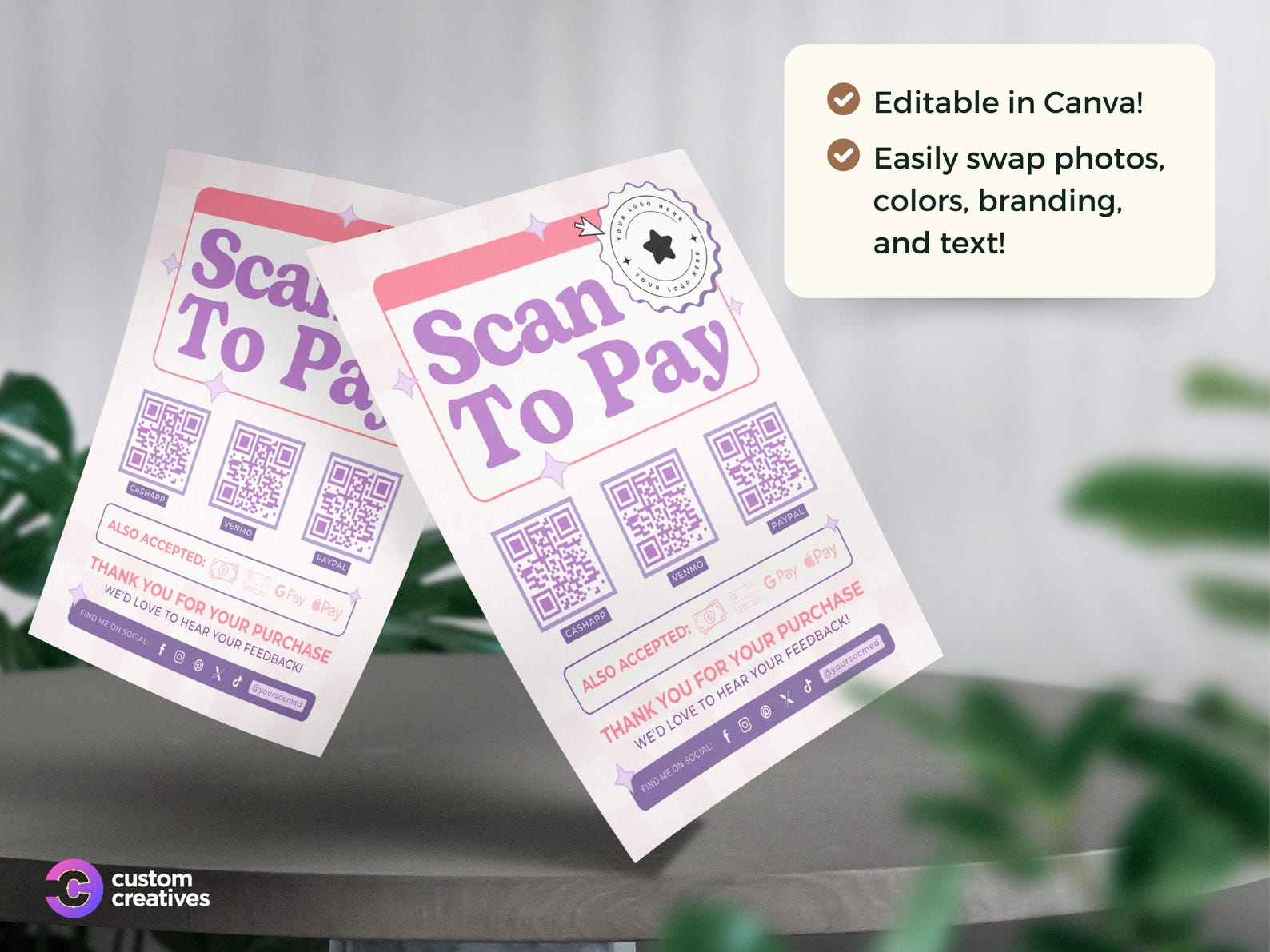 Scan to Pay Template Sign, Ways to Pay Template, QR Code Template ...